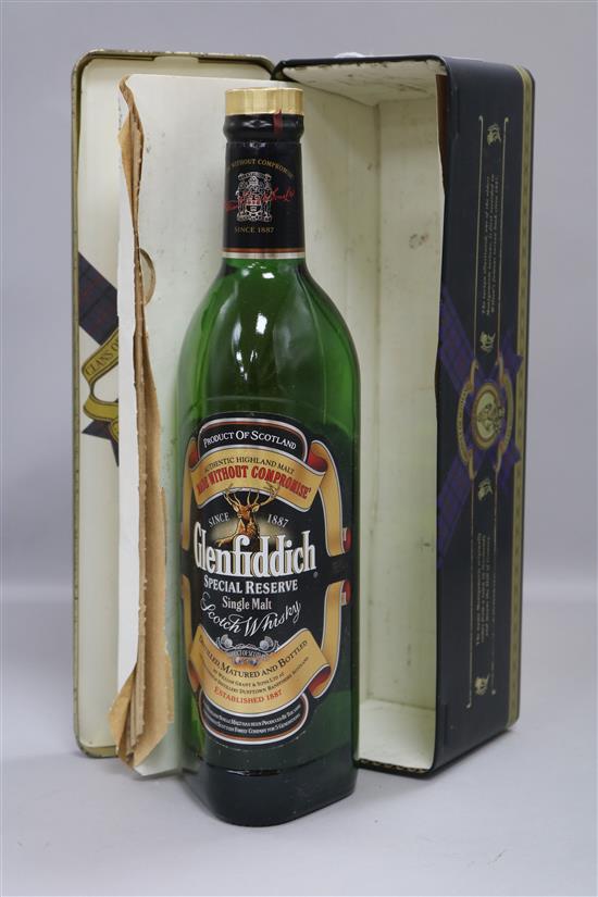 A bottle of Glenfiddich